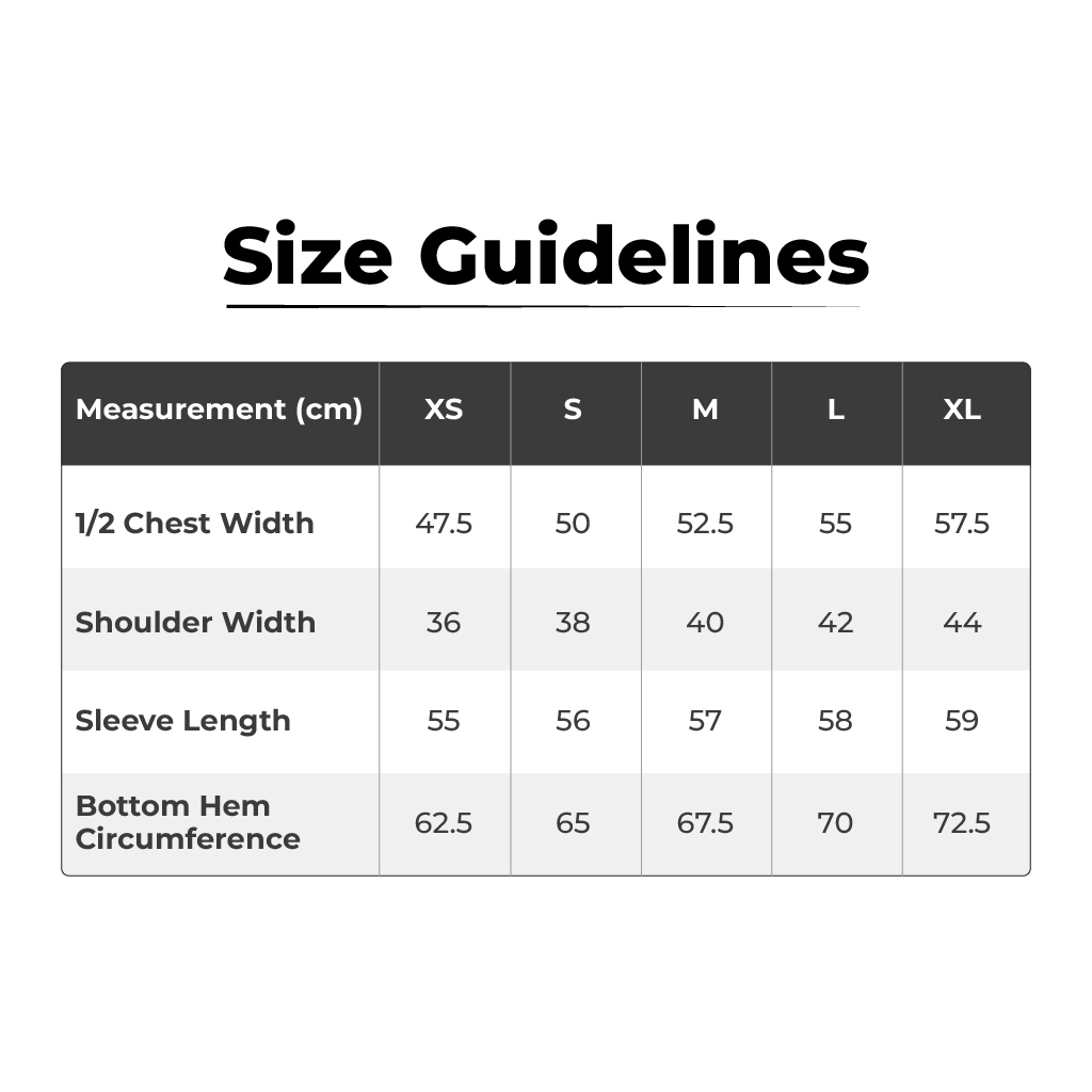 Robe Size Guidlines